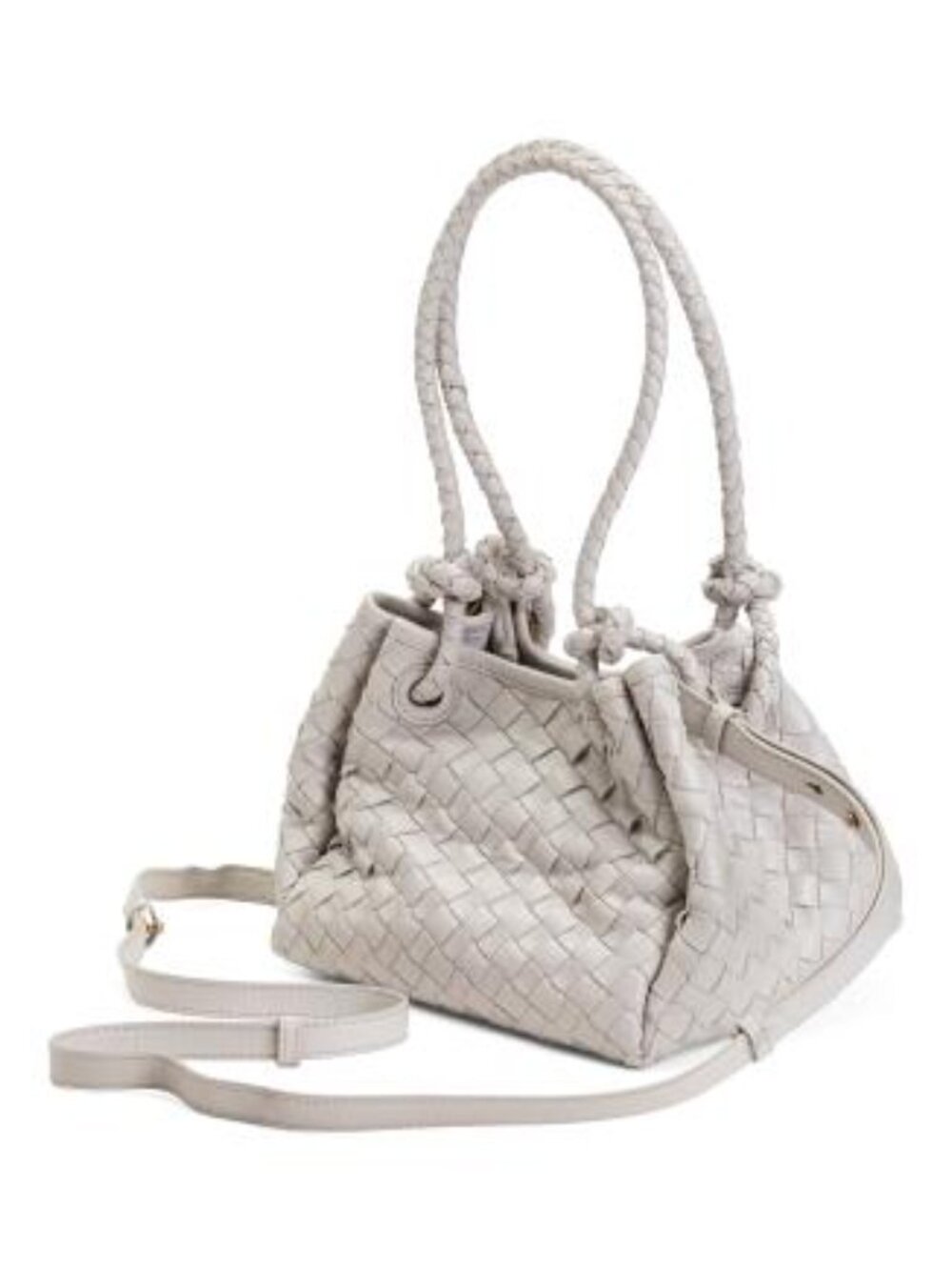WALTER BAKER Leather Kinsley Hand Woven Double Handle Small Tote - Picture 3 of 4